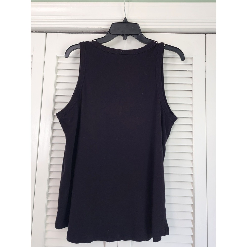 Terra & Sky Womens 16/18W Sleeveless Tank  Top Black Basic Stretch Knit - Picture 4 of 7